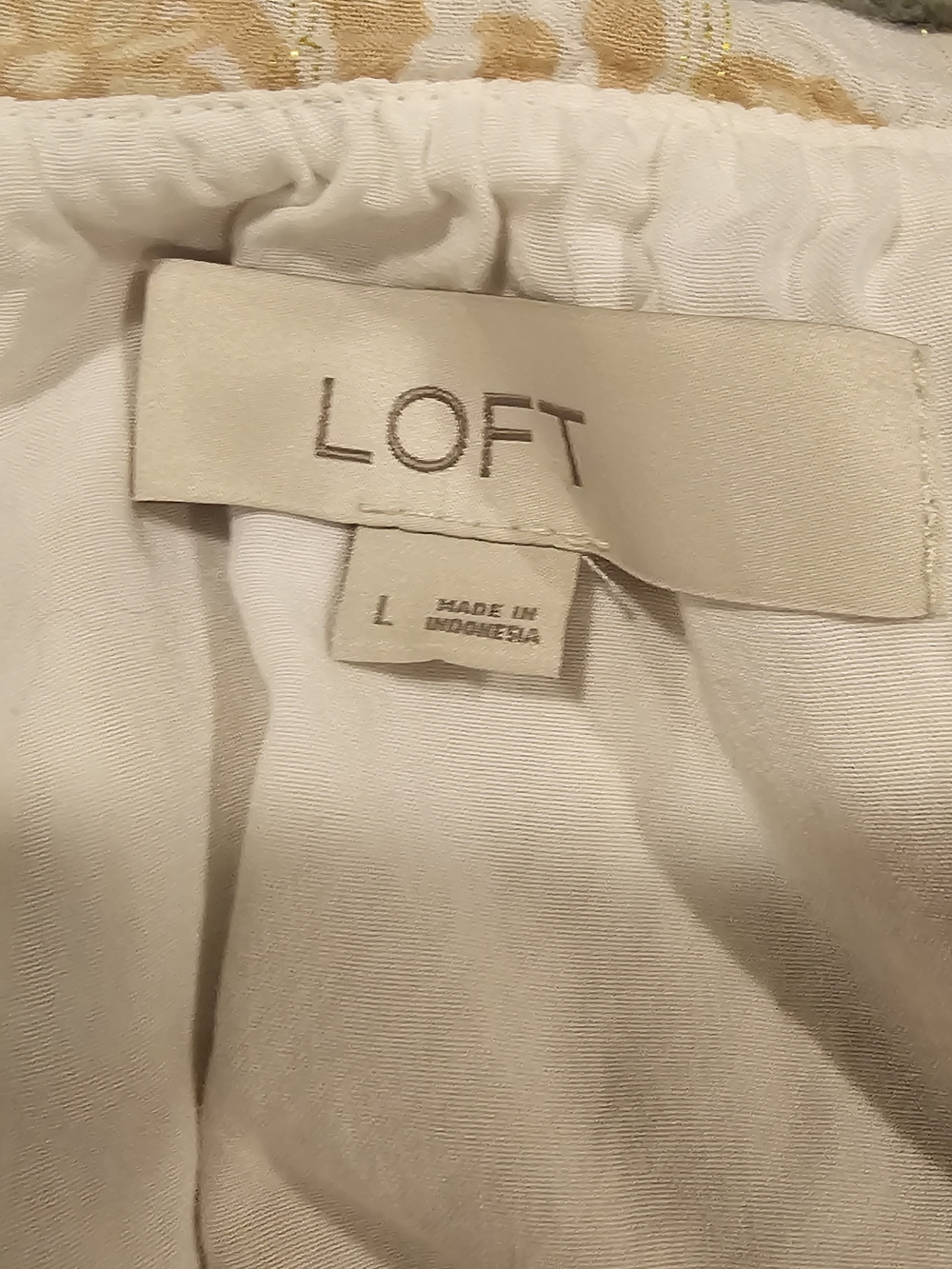LOFT Cream Top with Subtle Gold Accent
